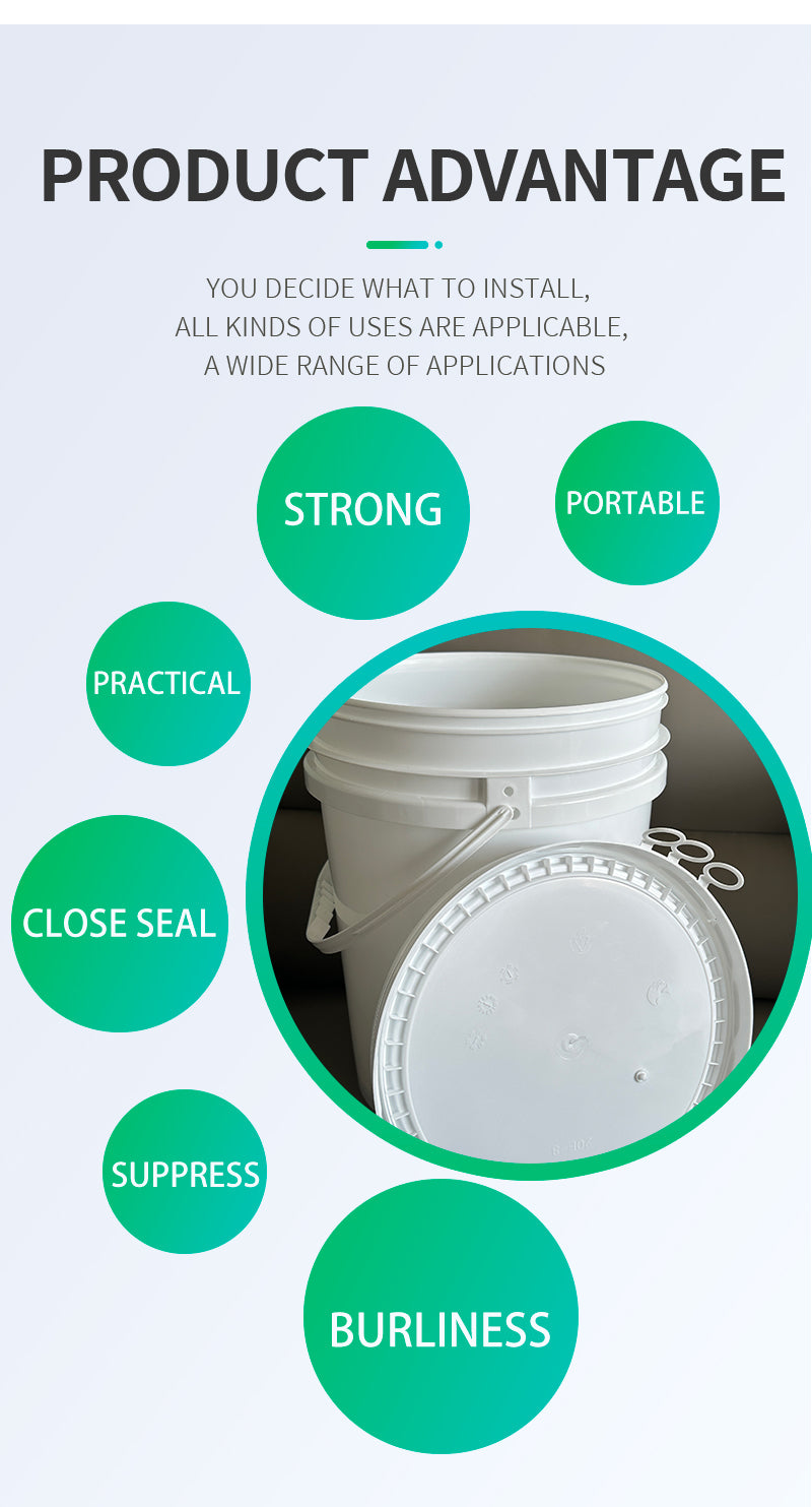 5gallon Wholesale Price Round Plastic Bucket with Pull Ring Lid