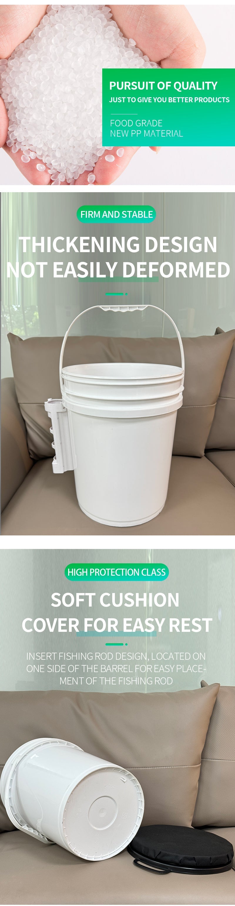 Custom Fishing bucket Jiangsu Pojing Plastid Technology Co. Ltd.
