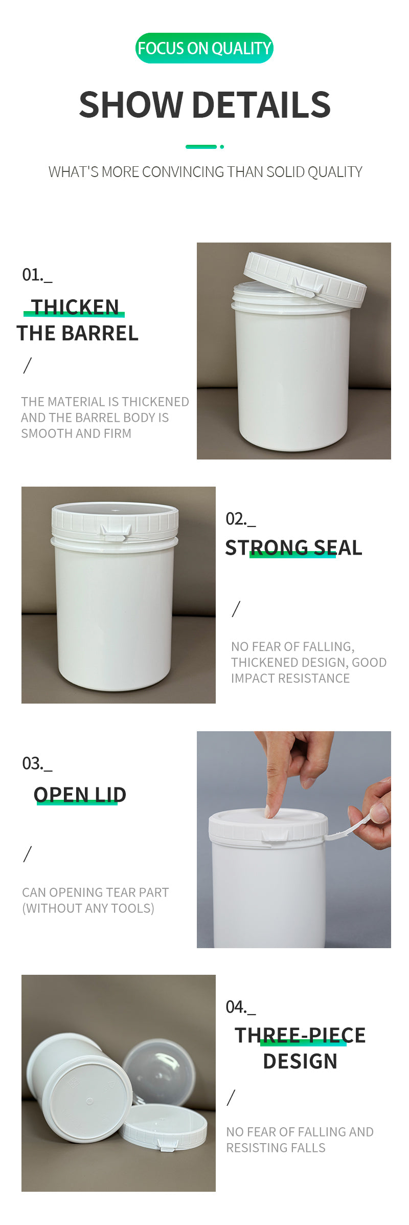 1.2L Tear-Off Strip Plastic Jar – Food-Grade, Tamper-Evident, Durable & Ideal for Sauces, Powders, and Industrial Use