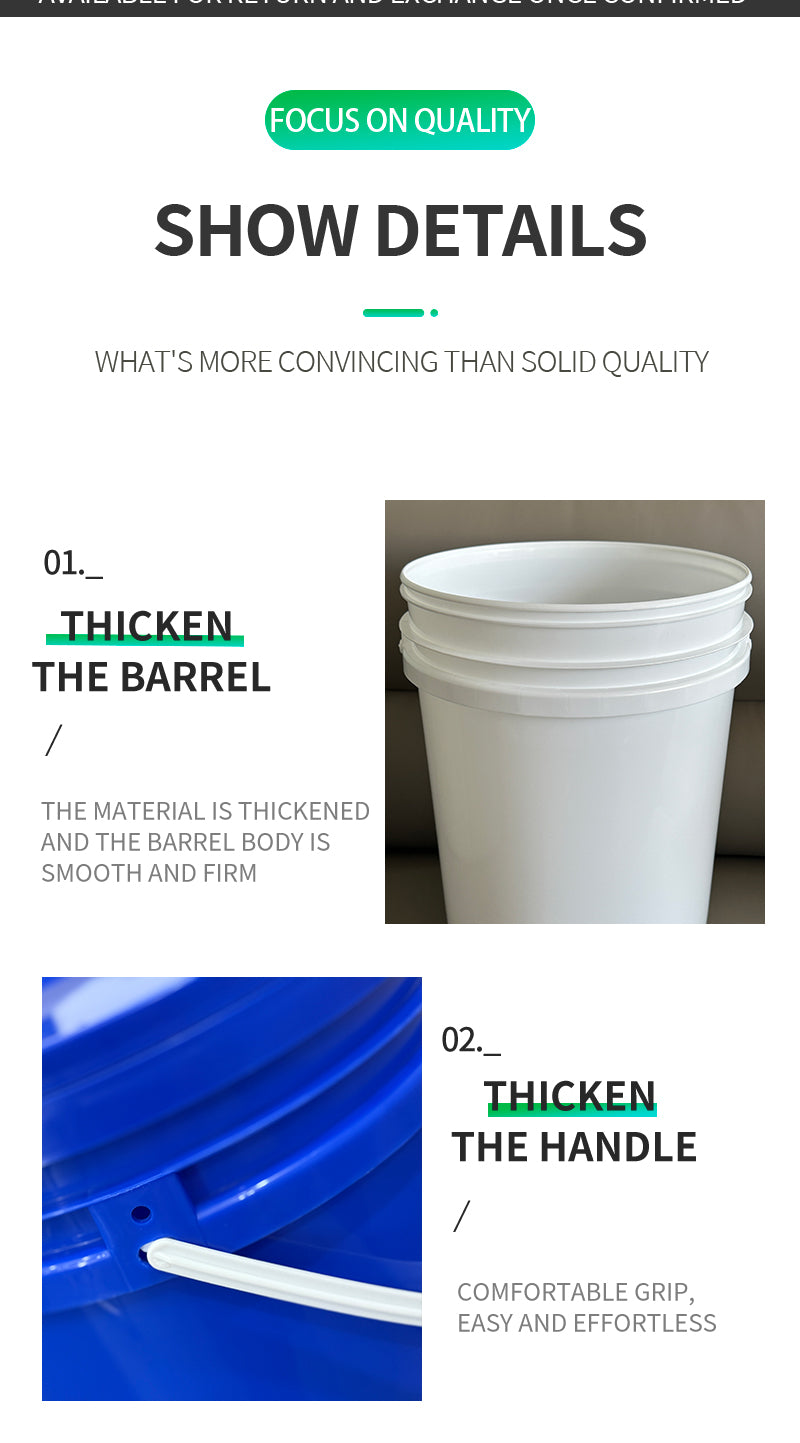 5gallon Wholesale Price Round Plastic Bucket with Pull Ring Lid