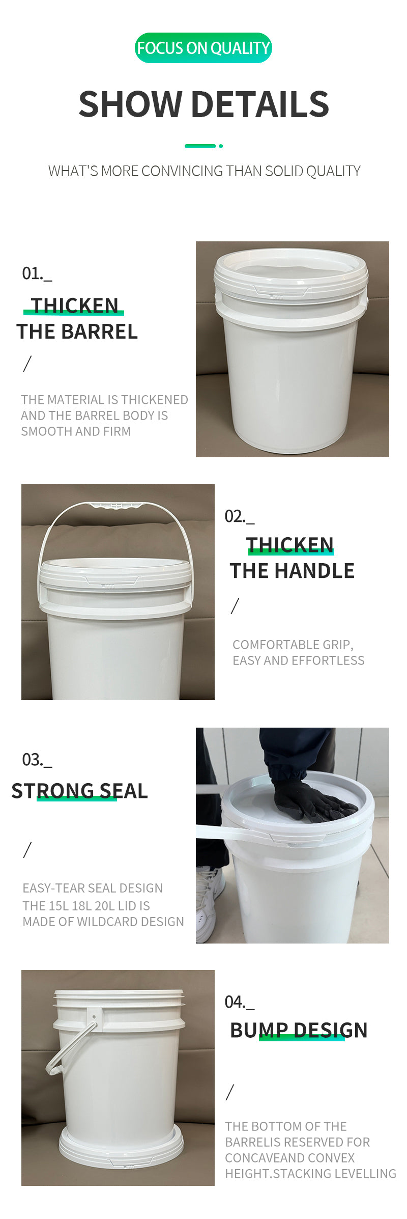 18l paint oil plastic bucket