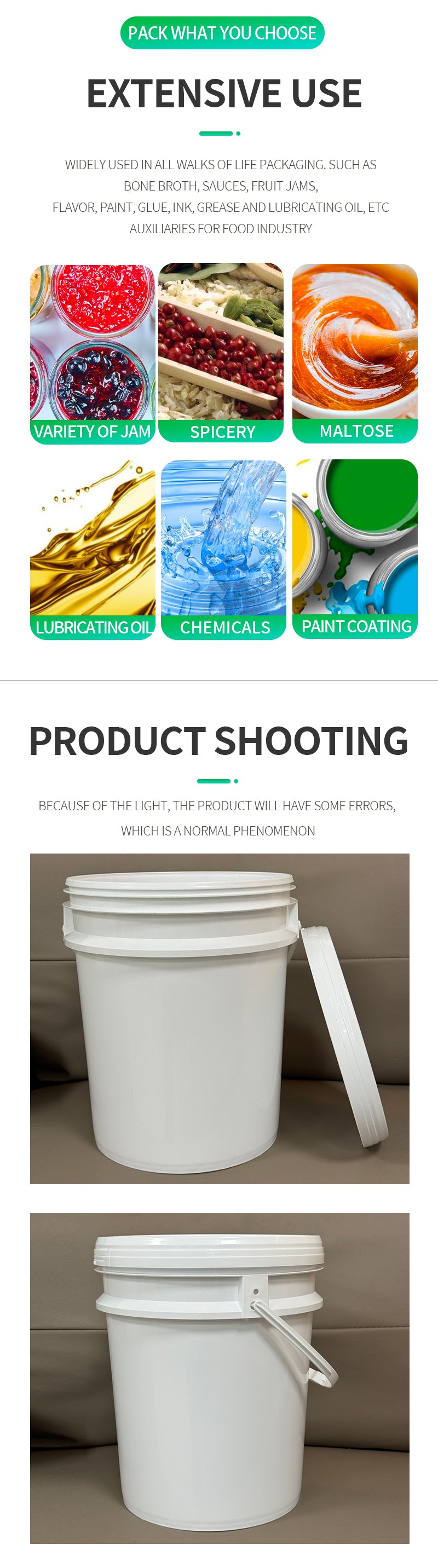 18l paint oil plastic bucket