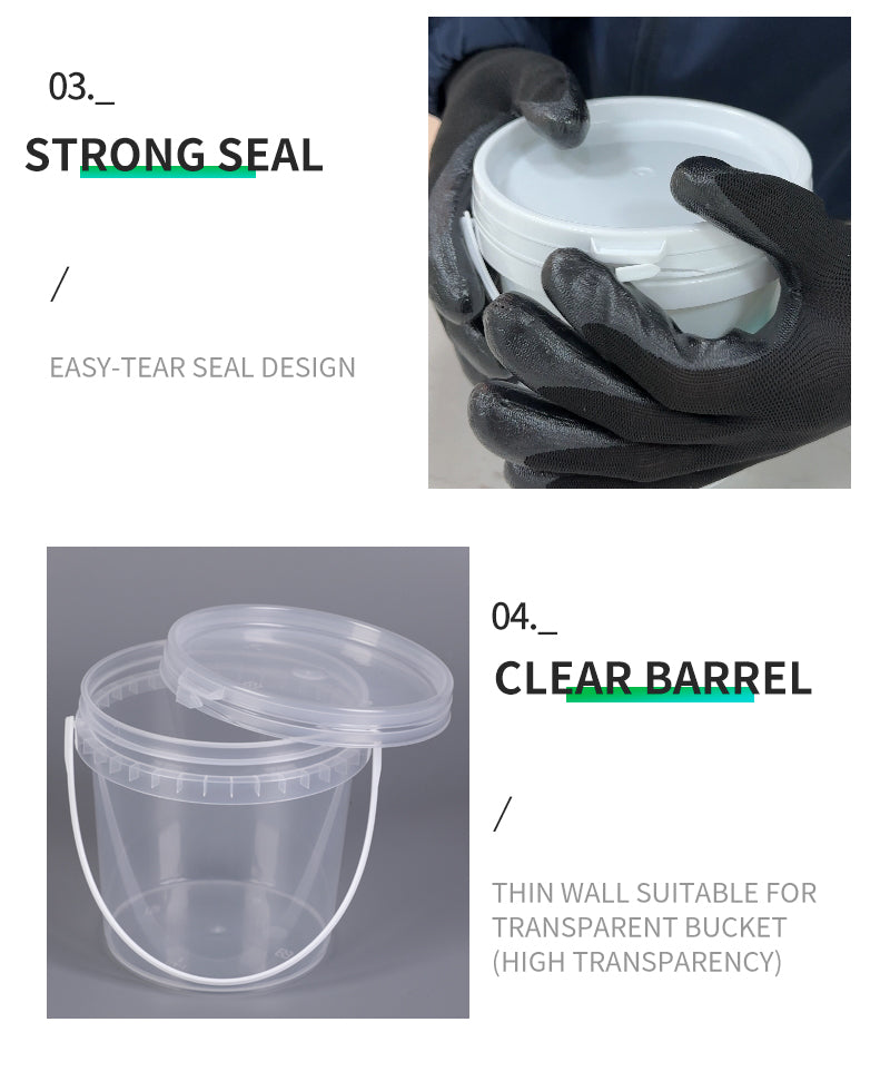 1l plastic buckets with handles