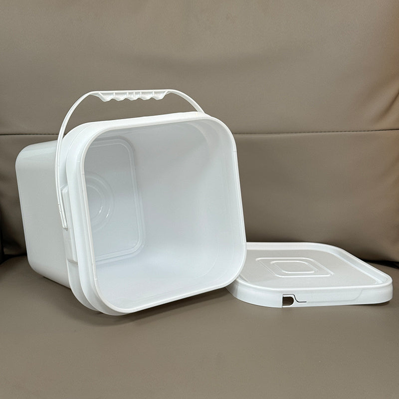 10L Square Food-Grade Plastic Bucket with Lid – Space-Saving, Durable & Ideal for Food Storage