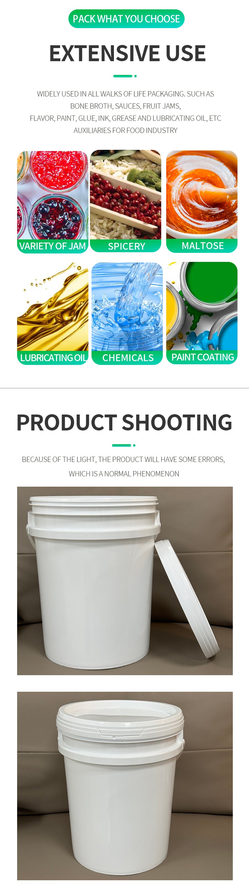 20LC paint/food/lubricdating oil/customi plastic bucket