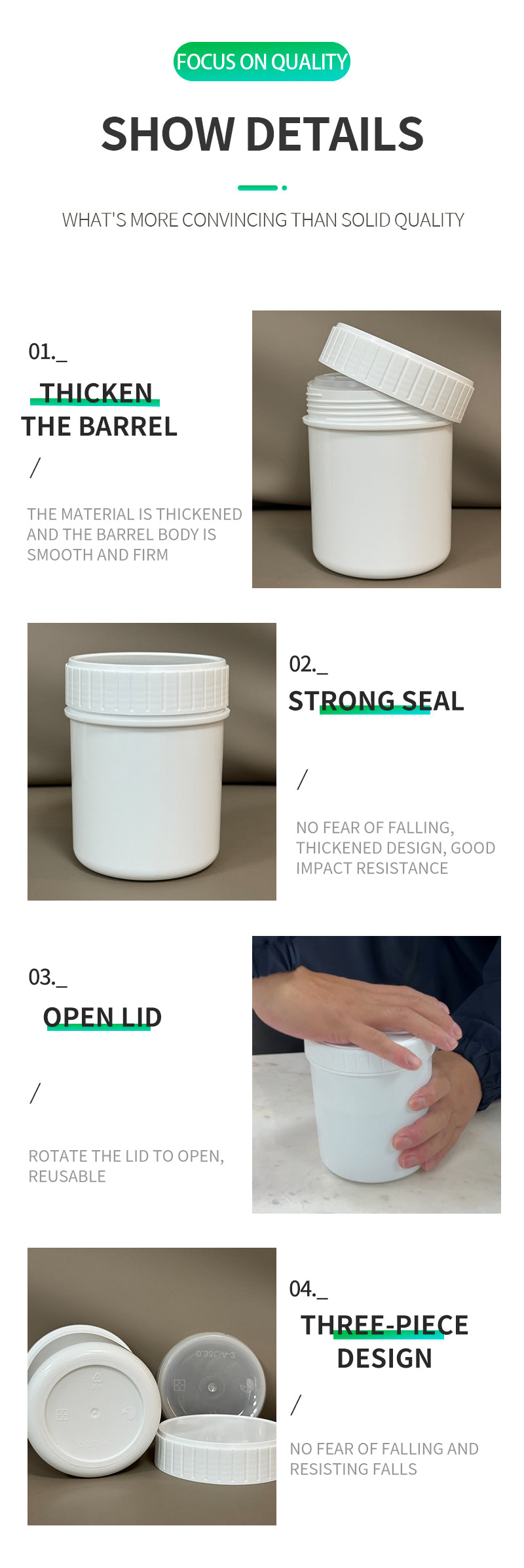 350ml Screw-Top Plastic Jar – Compact, Food-Grade, and Ideal for Spices, Sauces & Skincare