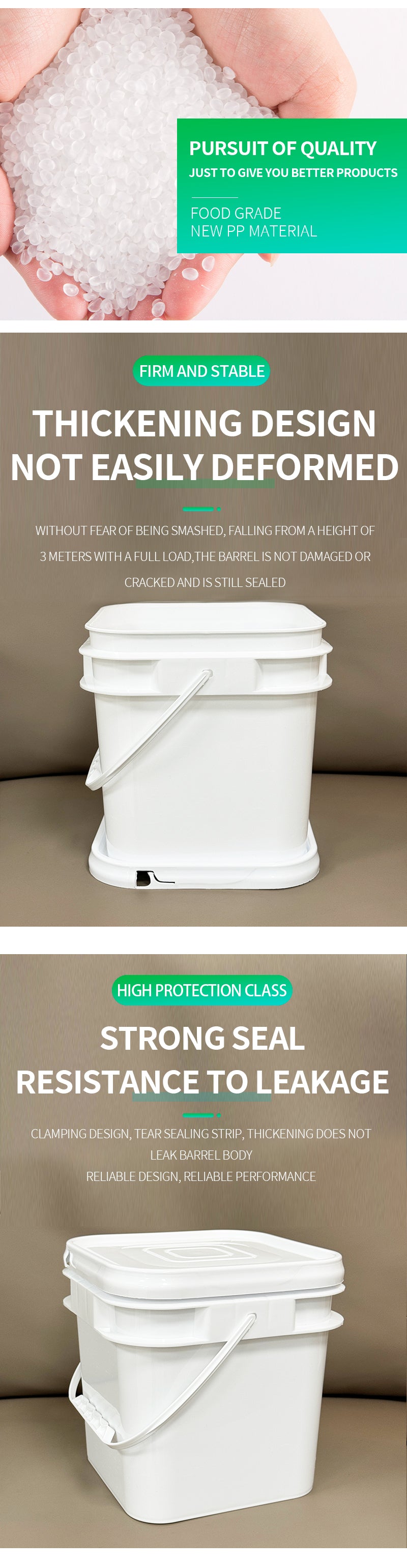 5l Cat litter square plastic barrels
