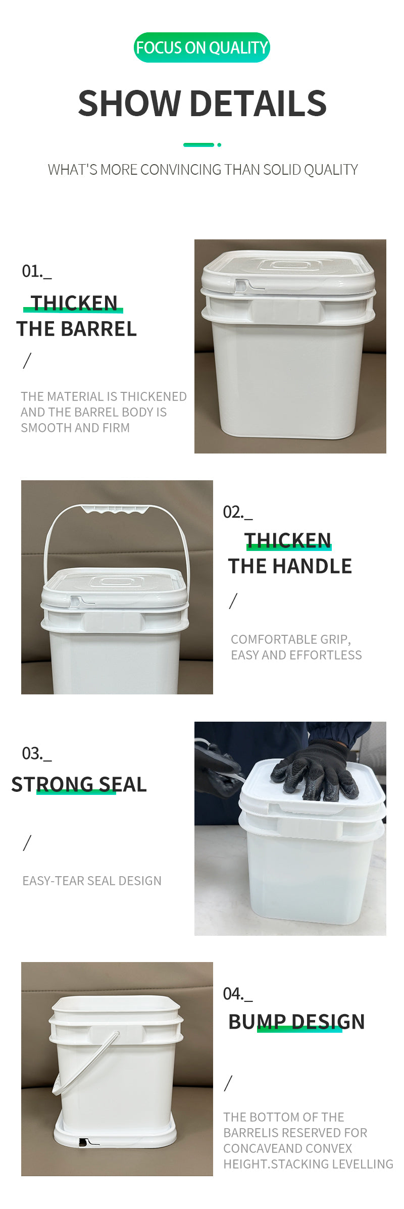 5l Cat litter square plastic barrels