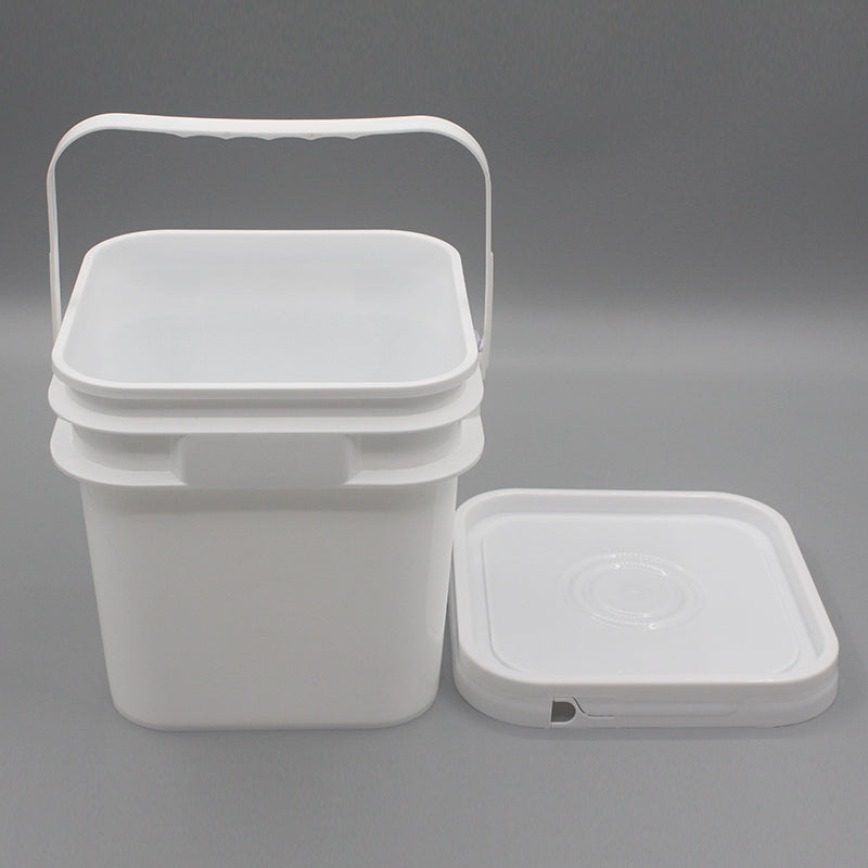 5L Square Plastic Bucket with Lid – Durable, Stackable & Food-Grade