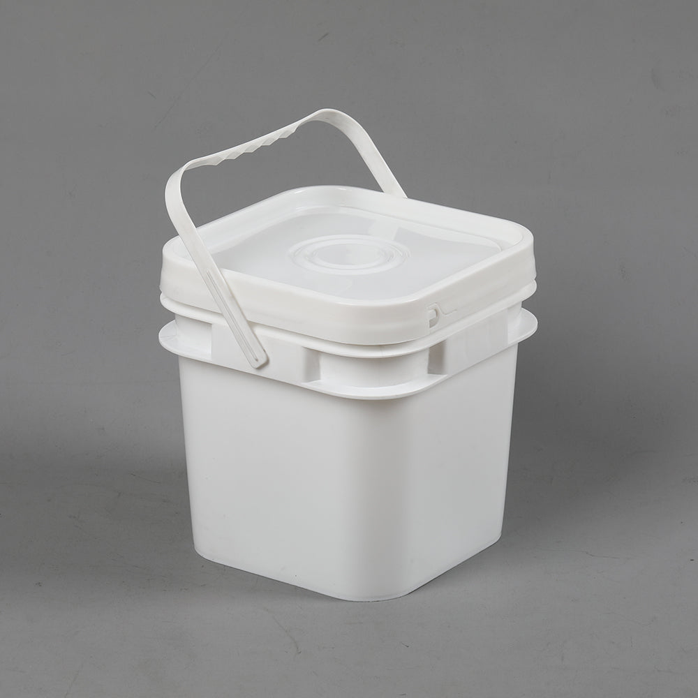 5L Square Plastic Bucket with Lid – Durable, Stackable & Food-Grade