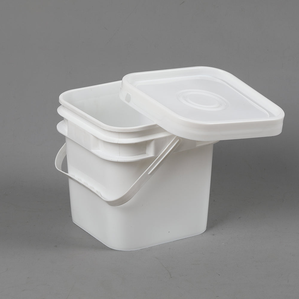 5L Square Plastic Bucket with Lid – Durable, Stackable & Food-Grade