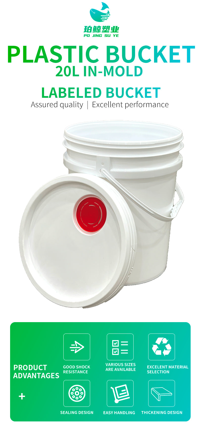 Custom bucket with spout cap