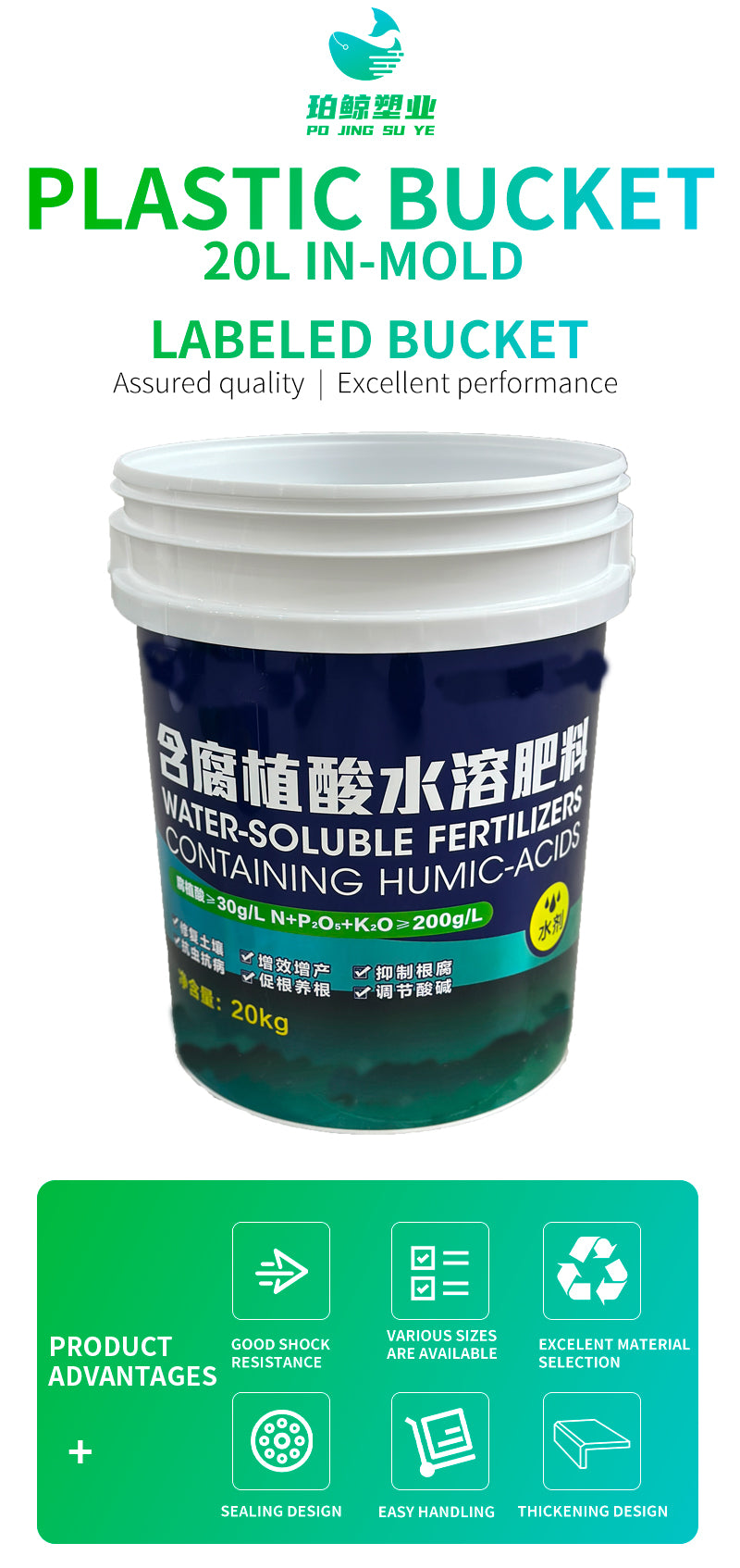 Custom In-Mold Labeled Bucket