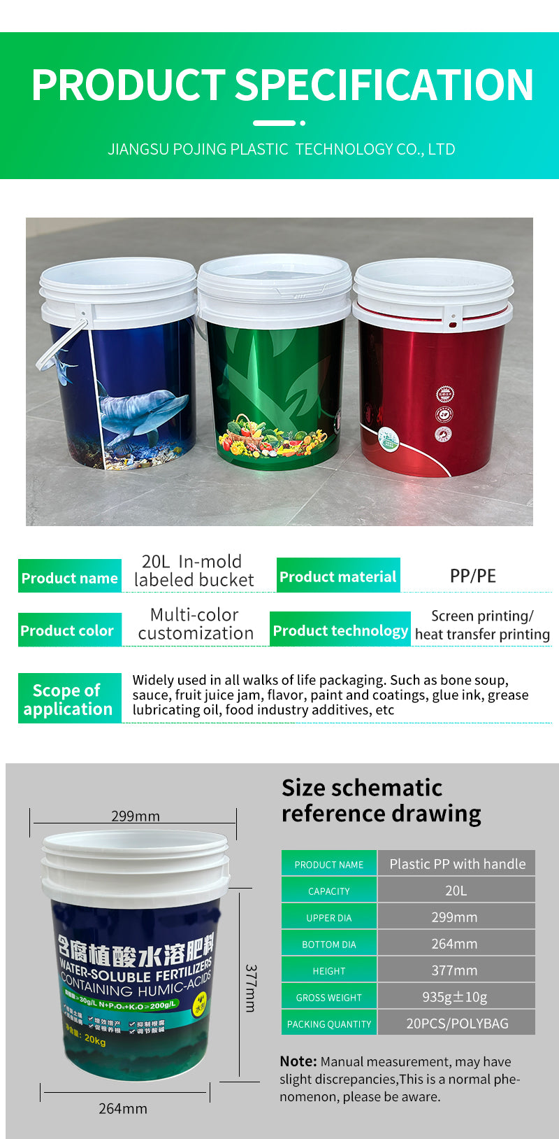 Custom In-Mold Labeled Bucket