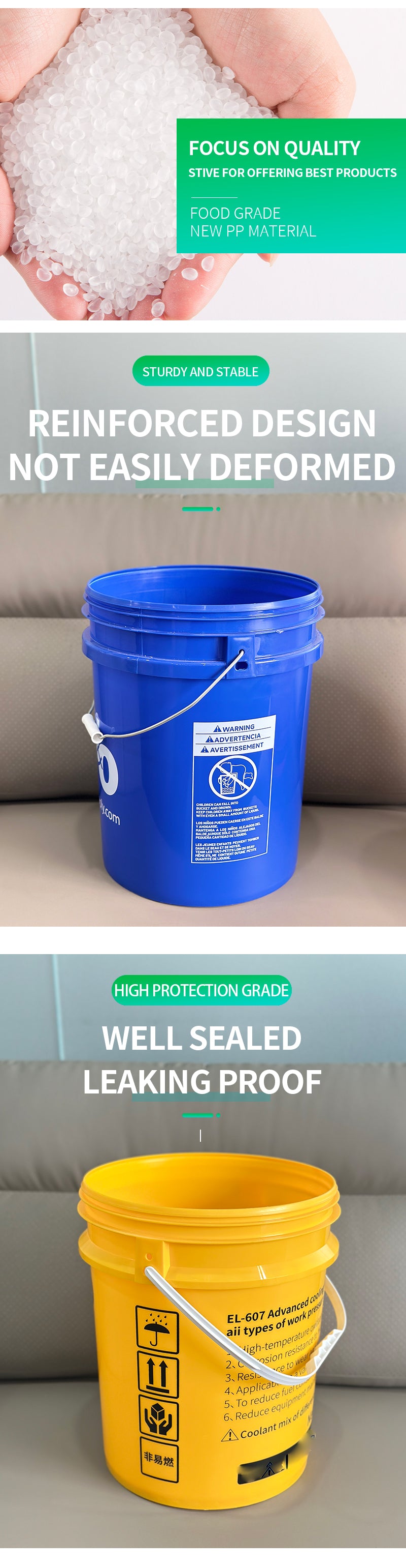 Silk screen print custom/food/paint/lyubricating oil plastic bucket