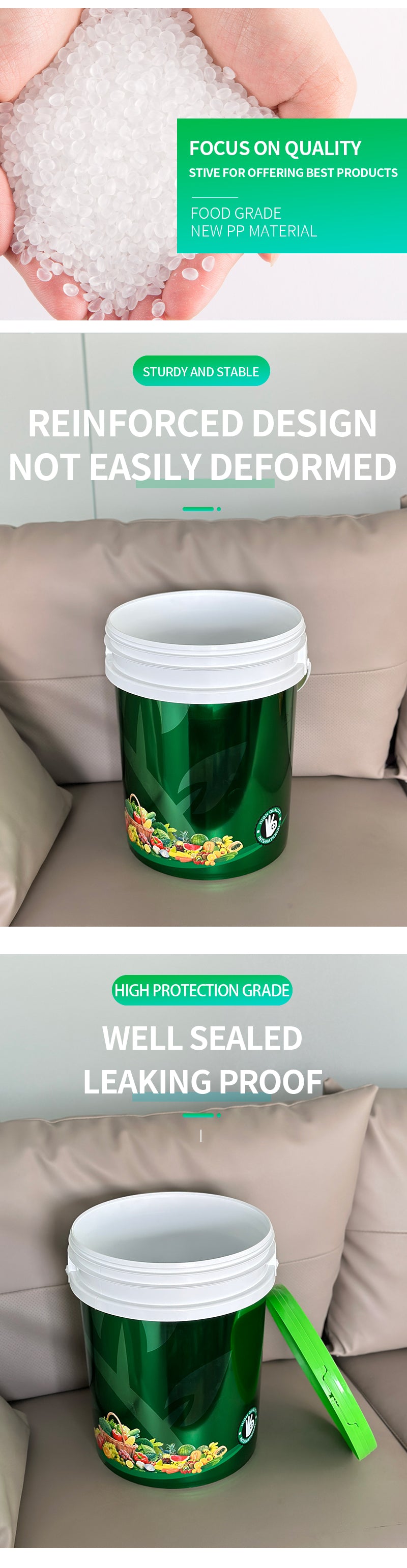 Custom In-Mold Labeled Bucket