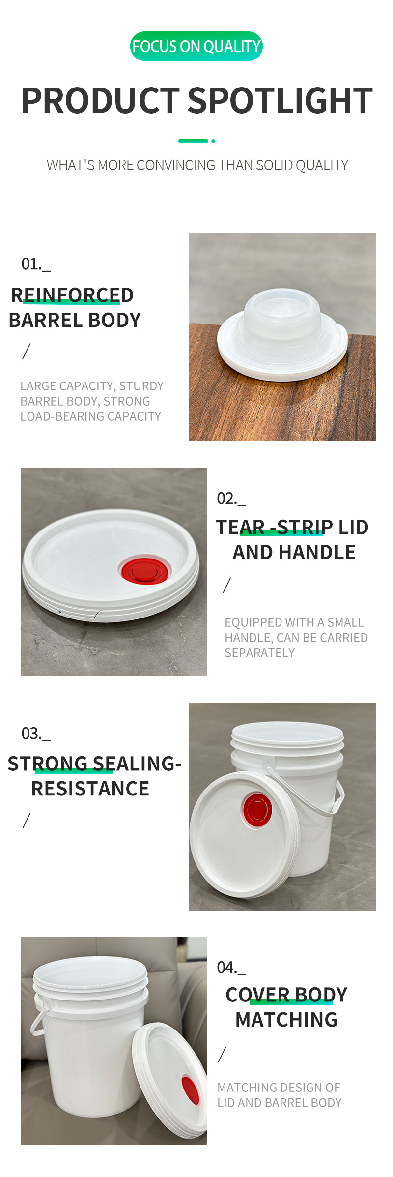 Custom bucket with spout cap