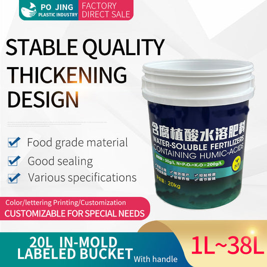 Custom In-Mold Labeled Bucket Jiangsu Pojing Plastid Technology Co. Ltd.
