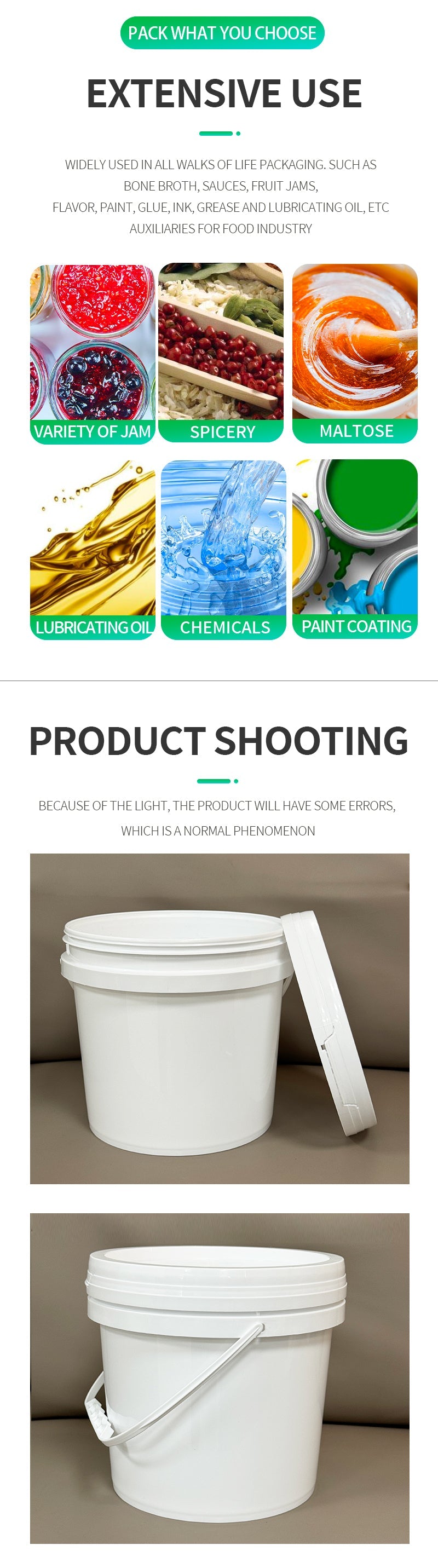 5L Round Food-Grade Plastic Bucket with Lid – Safe, Durable & Customizable for Food Packaging