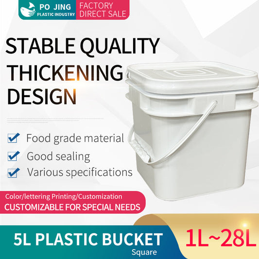 5L Square Plastic Bucket with Lid – Durable, Stackable & Food-Grade Jiangsu Pojing Plastid Technology Co. Ltd.